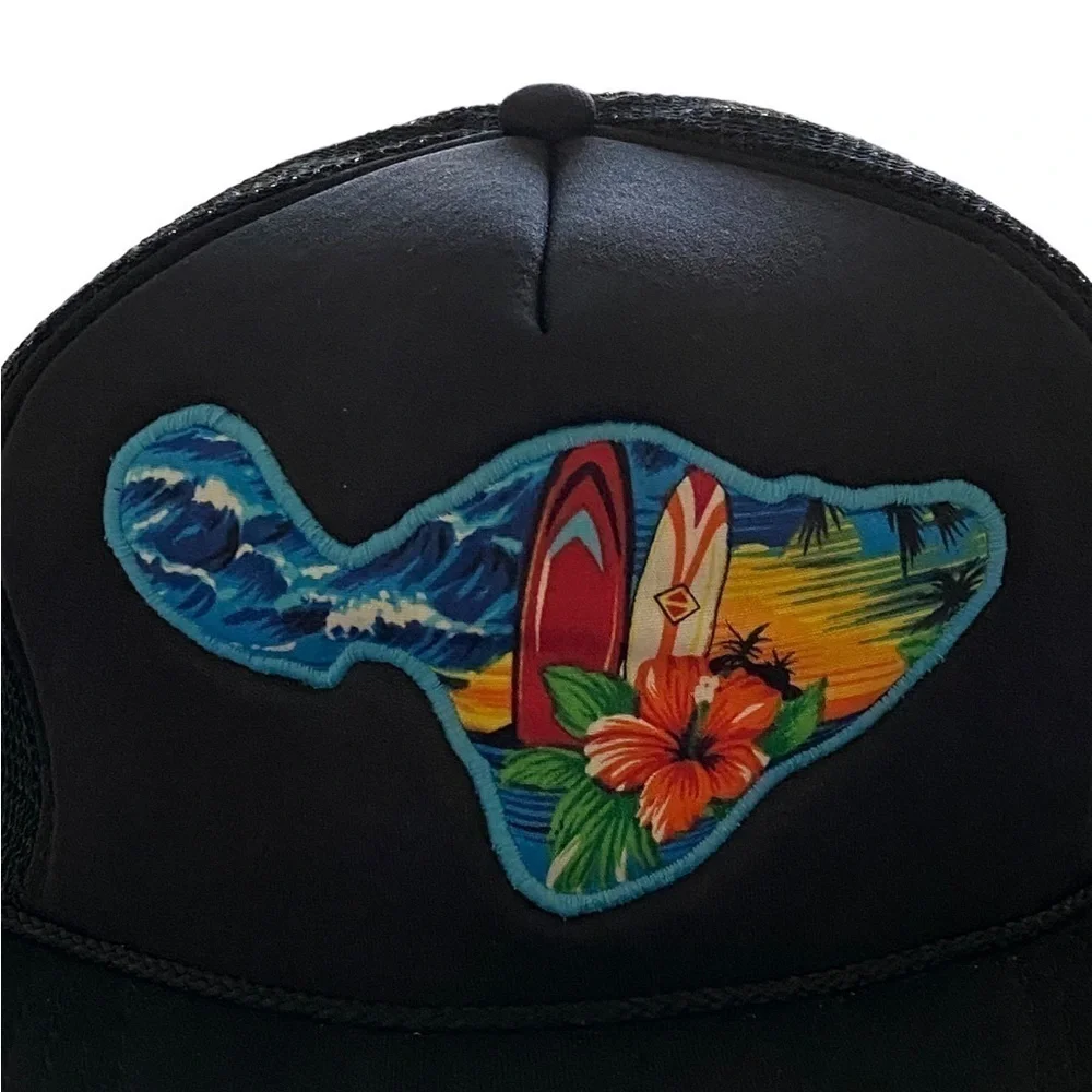 𝅺HAWAIIAN Surfboards, Sunset & Hibiscus Snapback Hat Youth Size